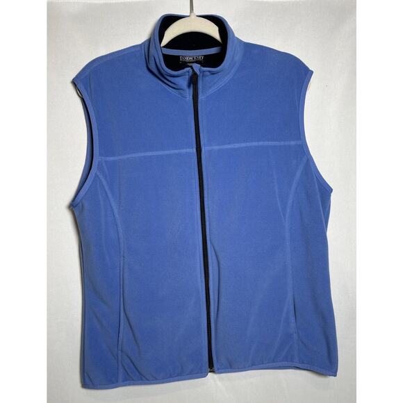 Lands’ End Women’s Blue Fleece Vest Size Large - Picture 1 of 10